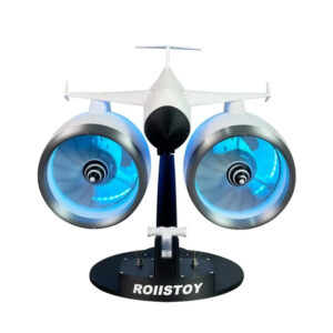 Aircraft Double head Spray Fan Engine Model 3D Printing Turbine Humidification Spray Model Enjoy Blue Light Toy Gift