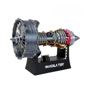 Cool Aviation Aircraft Turbofan Engine 3D Printing Creative Turbofan with Red Tail Flame Desktop Ornament Toy Model PLA+