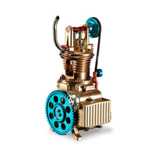 TECHING DM17-S-T Single Cylinder Engine Model Kit DIY 130+ Parts Metal Car Engine Assembly Gift Toy