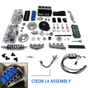 CISON L4 20.5cc Inline Four Cylinder Four-stroke Gasoline Engine Kit DIY Metal Internal Combustion Engine Model