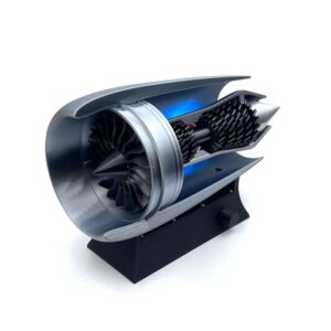 Physical Exquisite Turbofan Engine Model PLA Blue Light Turbofan Engine Model 3D Printing Finished Collection Toy Gift