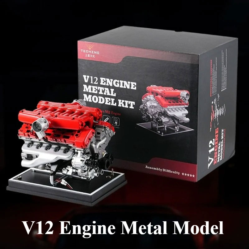 TECHING DM108 Metal V12 DIY Engine Model Kit 800+PCS