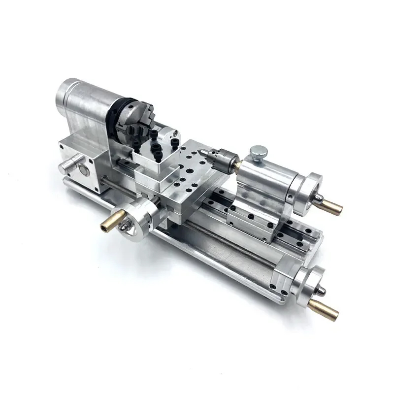 CNC Machined Miniature Lathe Engine Model - Equipped with 24V Power Supply