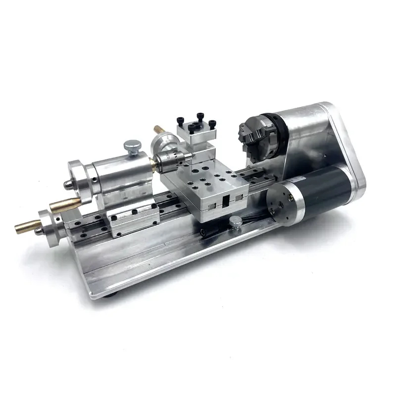CNC Machined Miniature Lathe Engine Model - Equipped with 24V Power Supply - Image 6