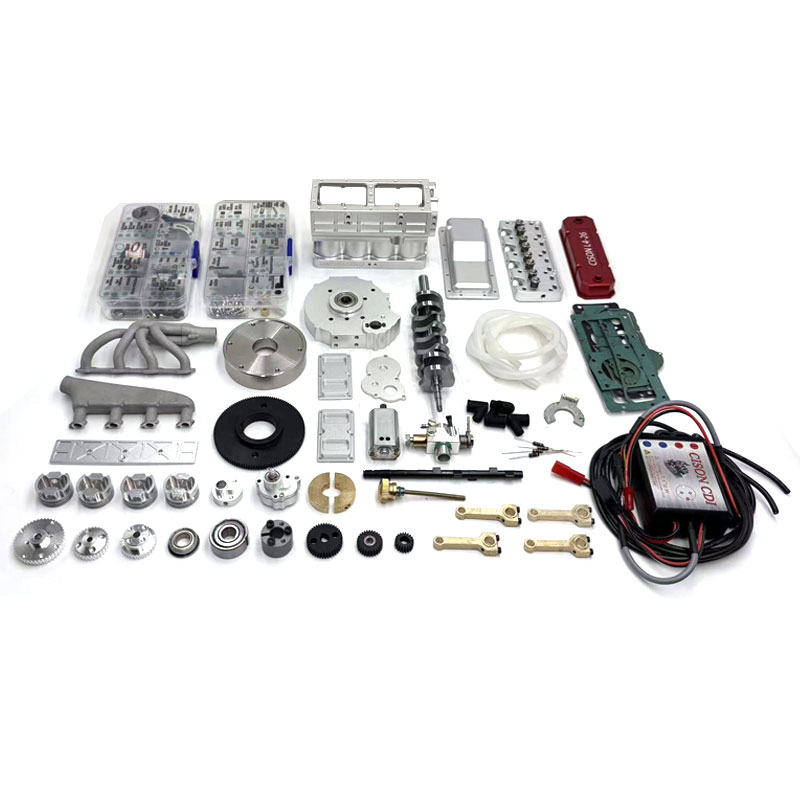 CISON L4-26 Miniature Inline Four Cylinder Engine Model Kit 26CC Metallic Red Engine Assembly Toy - Image 2